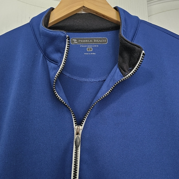 Pebble Beach Performance Blue Men’s Golf Zip-up Jacket w Pockets Size Large - Picture 3 of 10